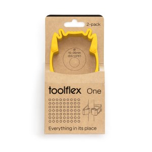 Vikan Toolflex One Holder TF2-7 Yellow - 2-Pack with Wall Adapter for Efficient Tool Organization